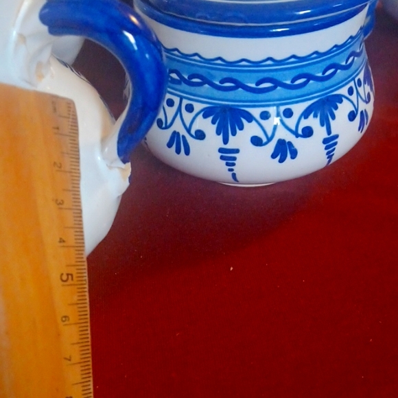 Beautiful Vintage 15 pc cobalt blue and white teapot set - Picture 11 of 11